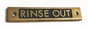 Deck or Boat Safety label, canal or river boat 'RINSE OUT' brass CBL012TYPE'B' - Picture 1 of 1