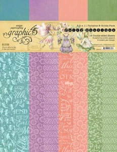 GRAPHIC 45 - FAIRY BOUTIQUE - PATTERNS & SOLIDS PACK - 8.5" X 11" - 16 SHEETS - Picture 1 of 10