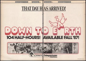 DOWN TO EARTH__Promo originale 1986 Trade AD/TV__Kyle Richards__Dick Sargent - Foto 1 di 4