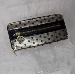 Anne Klein Zip Around Wallet Gold and Black Zip Coin Pocket and Card Bill Slots - Picture 1 of 6