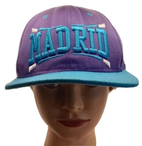 MADRID ESPAÑA ESPAÑA Billete ancho Hop Talla Única Bordado Gorra de Béisbol Snapback - Imagen 1 de 8