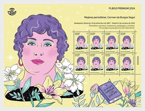 españa 2024 españa mujer Carmen de Burgos 1867 1932 periodista escritora 8v COMPLETO Foto 1 de 1