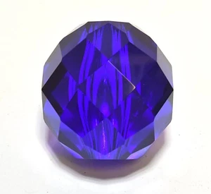 VINTAGE GLASS OR CRYSTAL COBALT BLUE INDIGO BLUE BREAK SPACER FOR FLOOR LAMP - Picture 1 of 6