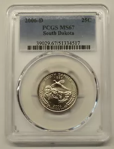 2006 D South Dakota State Quarter PCGS MS67, Free Shipping - Picture 1 of 4