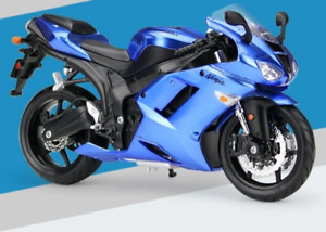 1:12 Diecast Toy Kawasaki ZX6R Motorcycle Model Alloy Racing Blue Bike Gift New