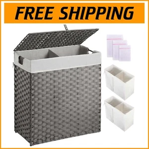 Versatile 110L Handcrafted Rattan Laundry Basket - Space-Saving Foldable Design - Picture 1 of 10