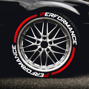 Permanent Tire Lettering Sticker PERFORMANCE 1.25'' 15''-24'' Wheel 8 Pcs Pack - Picture 1 of 7