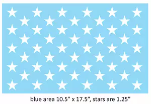 Lg. STENCIL 1.25 inch Stars Proud American Flag Patriotic Country Easy DIY Signs - Picture 1 of 5