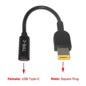 Cable adaptador de corriente para portátil tipo C conector enchufe cuadrado cargador para Lenovo - Imagen 1 de 8