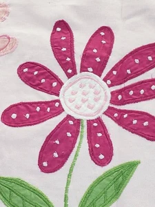 Pottery Barn Valance Daisy Flower Garden Lined Floral Pink Blue Yellow Gingham - Picture 1 of 11
