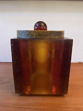 Vintage MCM Wondermold Colorflo Lucite Resin Ice Cube Bucket Canister Barware