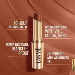 Lakme 9 To 5 Primer + Matte Lipstick - (3.6g) shade - Rustic Brown, Free Ship - Picture 1 of 5
