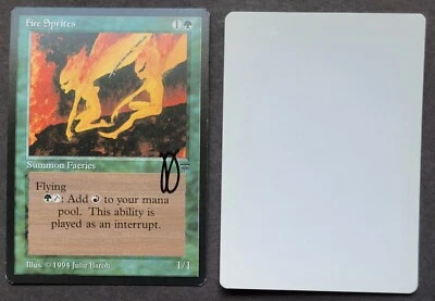 Signed MTG Magic Artist Proof _ Legends _ FIRE SPRITES _ Julie Baroh  VHTF! - Image 1 of 3