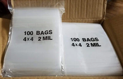 4" x 4" 2 Mil Clear Plastic Zip Lock Bag Reclosable EN224 - Image 1 of 2