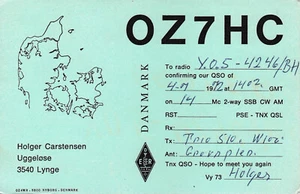 Dinamarca, 1972, Tarjeta QSL Vintage - Radioaficionado - Imagen 1 de 2