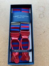 ALBERT THURSTON ROYAL STRIPED RED LEATHER END BRACES