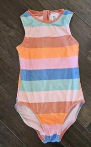 Girls Art Class XL 14 Colorful Striped One Piece Swim Suit - Picture 1 of 3