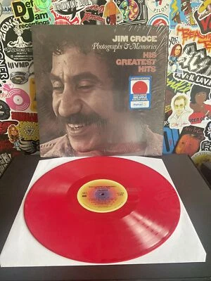 JIM CROCE Photographs & Memories His Greatest Hits VG++ RED VINYL W/HYPE STICKER - Image 1 of 4