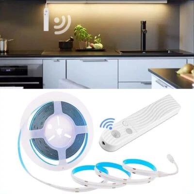 PIR Motion Sensor Battery COB LED Strip light Flexible COB 320LED/m Tape lamp 5V - Image 1 of 4