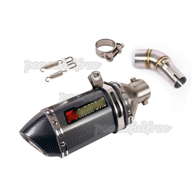 For Yamaha YZF R3 R25 MT03 MT25 2016-2025 Slip On Exhaust Mufflers Mid Link Pipe - Image 1 of 4