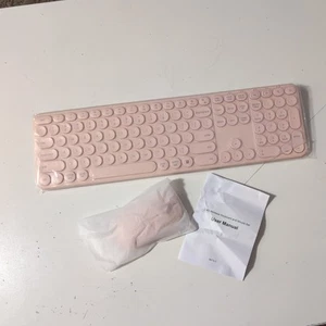 Peious Pink Wireless Keyboard and Mouse USB Keyboard Mouse SK73-3 - Picture 1 of 6