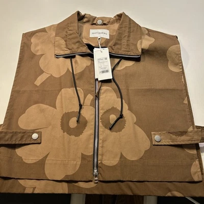 Chaleco MARIMEKKO Magnea Juhlaunikko Talla Grande Marrón Floral - Repelente al Agua Nuevo con Etiquetas Foto 1 de 4