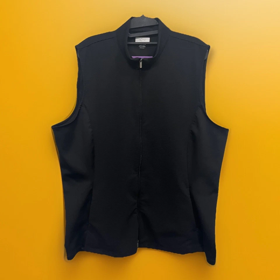 Chaleco de golf Greg Norman para hombre con cremallera completa, negro, 2XL, nuevo con etiquetas Foto 1 de 2