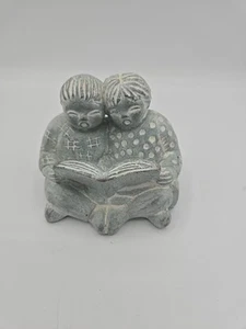 Isabel Bloom Children Reading Book Sculpture - Signed - 1994 - Picture 1 of 3