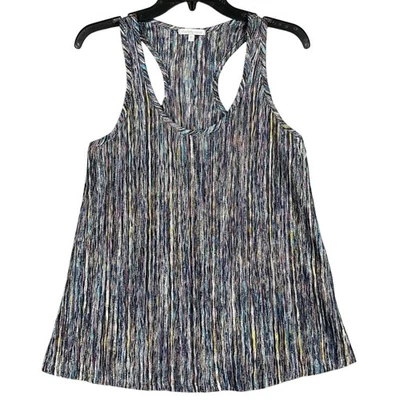 Charlotte Russe Racerback Tank Space-Dyed Crinkle Knit Festival Layered Boho Y2K - Imagem 1 de 4