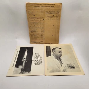 Alan B Shepard Signed Photo Supplement and NASA Mercury 3 Freedom 7 Booklet 1961 - Picture 1 of 17