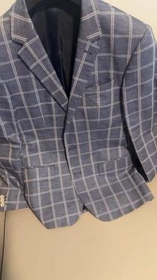 Hugo Boss Mens Slim fit Sport Coat Blazer 36 R Blue Plaid - Image 1 of 3