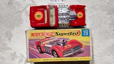 719-4 1970 Vintage UK LESNEY Matchbox 19 ROAD DRAGSTER MATCHBOX SUPERFAST - Image 1 of 4