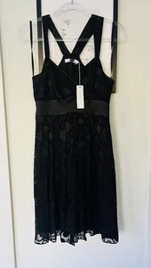 Neu mit Etikett Anne Fontaine Paris Seidenmischung schwarzes Kleid Größe 6-8 - Bild 1 von 9