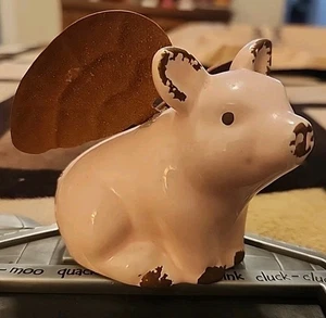 Rosa fliegendes Schwein Keramik 3" x 3" rustikaler Look K - Bild 1 von 5