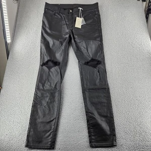 mnml Jeans Herren 38 Schwarz X125 Stretch Denim Distressed Knie Risse Streetwear k - Bild 1 von 16