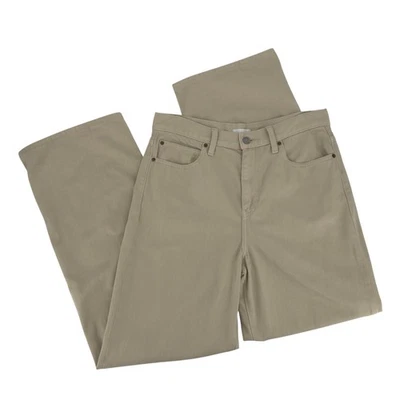 Pantalones de mezclilla holgados Uniqlo 28 EE. UU. 6 beige tiro alto algodón holgados pierna ancha minimalista Foto 1 de 4