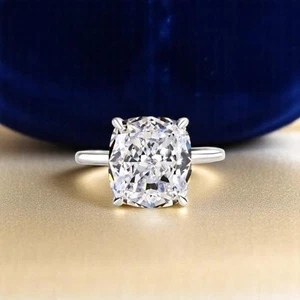 Cushion Cut Diamond Wedding Ring 14k White Gold 3 Carat Certified IGI Lab Grown - Picture 1 of 8