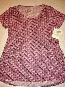 Lularoe Classic T Shirt Women's Pullover Sz Xtra Small XS NWT Purple Geo New - Picture 1 of 5