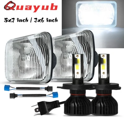 Faro LED 7x6" 5X7 Hi-Lo Blanco 2X Para Chevy Express Cargo Van 1500 2500 3500 Foto 1 de 4