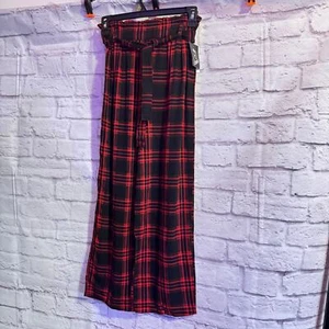 ART CLASS RED AND BLACK PLAID PANTS WITH BELT **Christmas** SZ youth 7-8 NWT - Picture 1 of 7