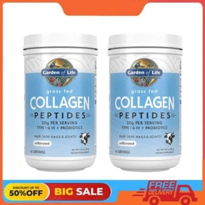 2 Packs Garden of Life Grass Fed Collagen Peptides Powder | 20g Protein | 9.87oz - Image 1 of 4