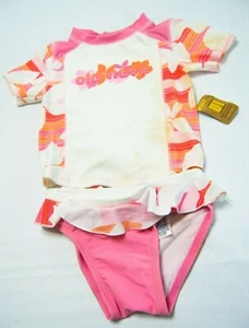 Traje de baño Old Navy Niñas Niños Una Pieza Mangas Volantes Floral Rosa Talla 3T Nuevo con Etiquetas - Imagen 1 de 7