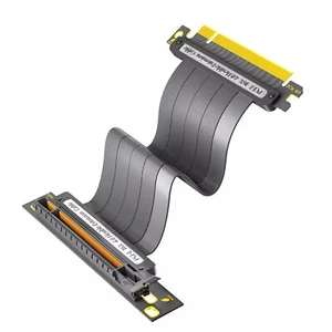 90 Degree PCIE 4.0 Extension Cable 16x Shielded High Speed GPU Riser Cable New - Afbeelding 1 van 9
