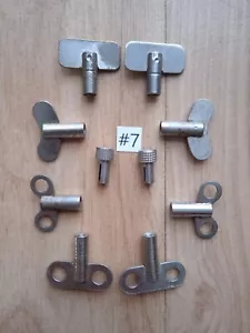 #7 Lot 10 vintage wind-up winding alarm clock keys round hole Steampunk - Picture 1 of 6