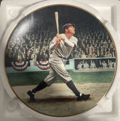Babe Ruth Delphi “The Called Shot” Ceramic Plate New York Yankees - Mint + Card - Image 1 of 4
