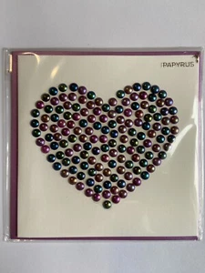 Papyrus Valentine’s Day Greeting Card - Studs Beaded Heart - Picture 1 of 2