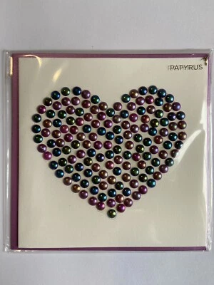 Papyrus Valentine’s Day Greeting Card - Studs Beaded Heart - Image 1 of 2