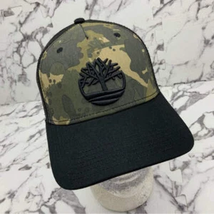 Men’s Timberland Woodland Camo Black Trucker Hat NWT - Picture 1 of 6