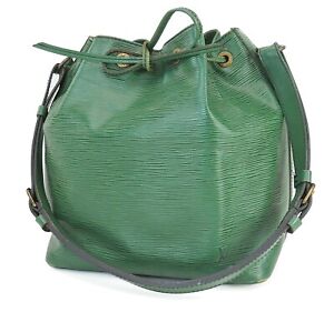 Auth LOUIS VUITTON Petit Noe Green Epi Leather Shoulder Tote Bag Purse #40952