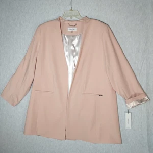 Blazer lungo Calvin Klein donna 20W più aperto davanti X9JJL165 foderato blush rosa - Foto 1 di 11